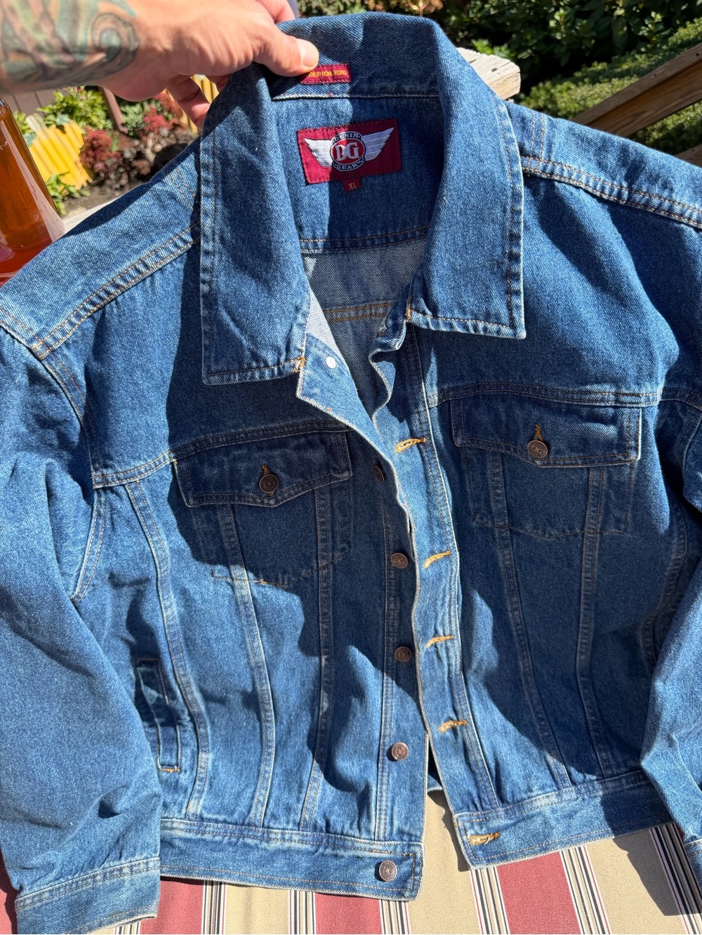 Denim Gear Blue Jacket - Men's Jean Coat size XL Made in Hong Kong ! - Picture 6 of 10